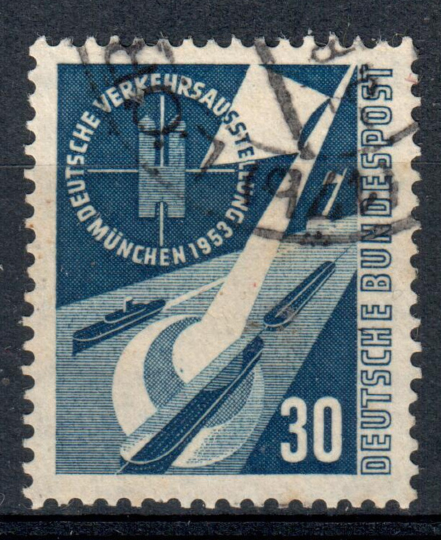 WEST GERMANY 1953 Transport Exhibition Munich. 30 pf Deep Blue. - 71498 - FU image 0