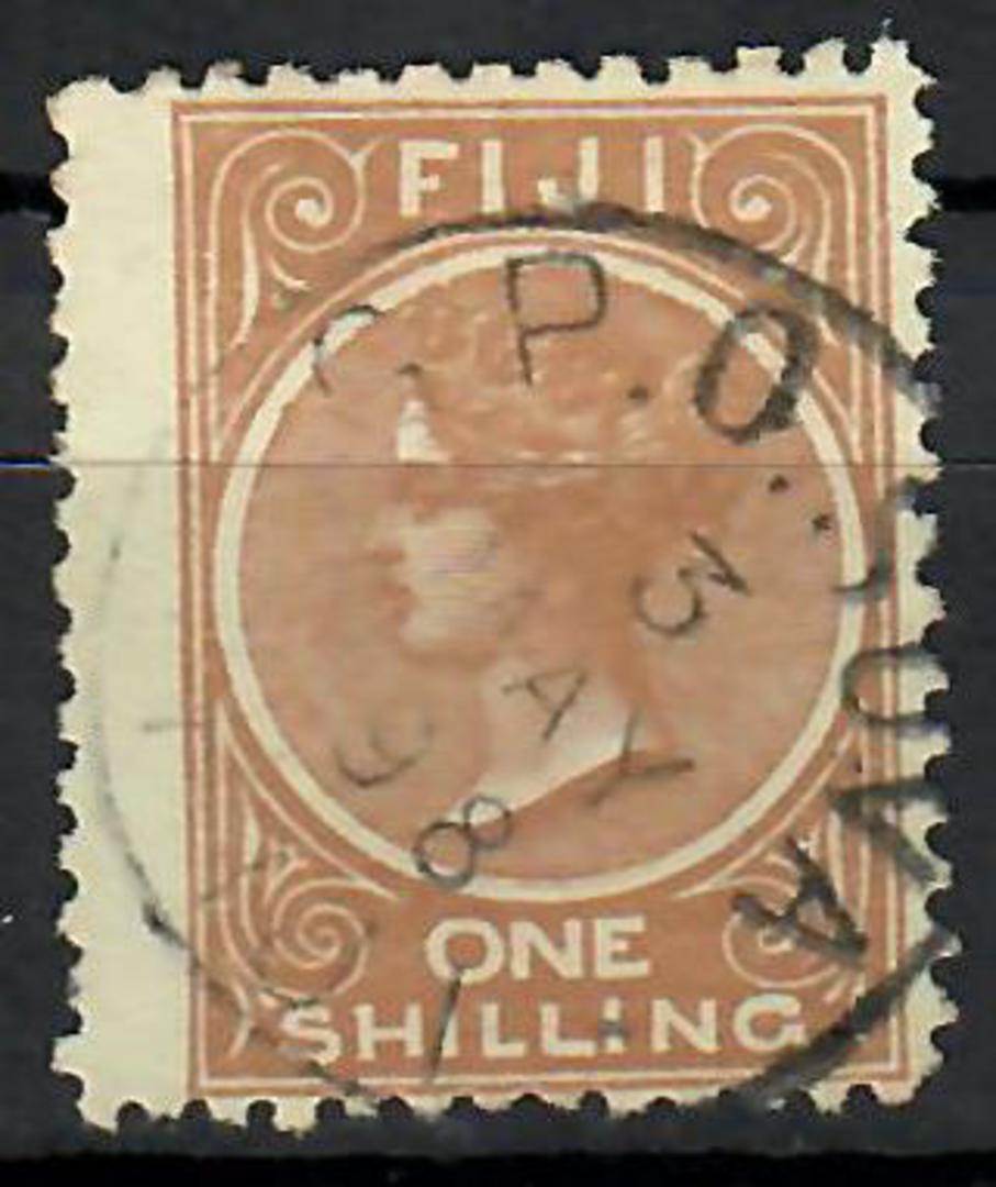 FIJI 1881 Victoria 1st 1/- Brown or Pale Brown. Nice dated G.P.O.SUVA cancel. Wing margin. - 70532 - FU image 0