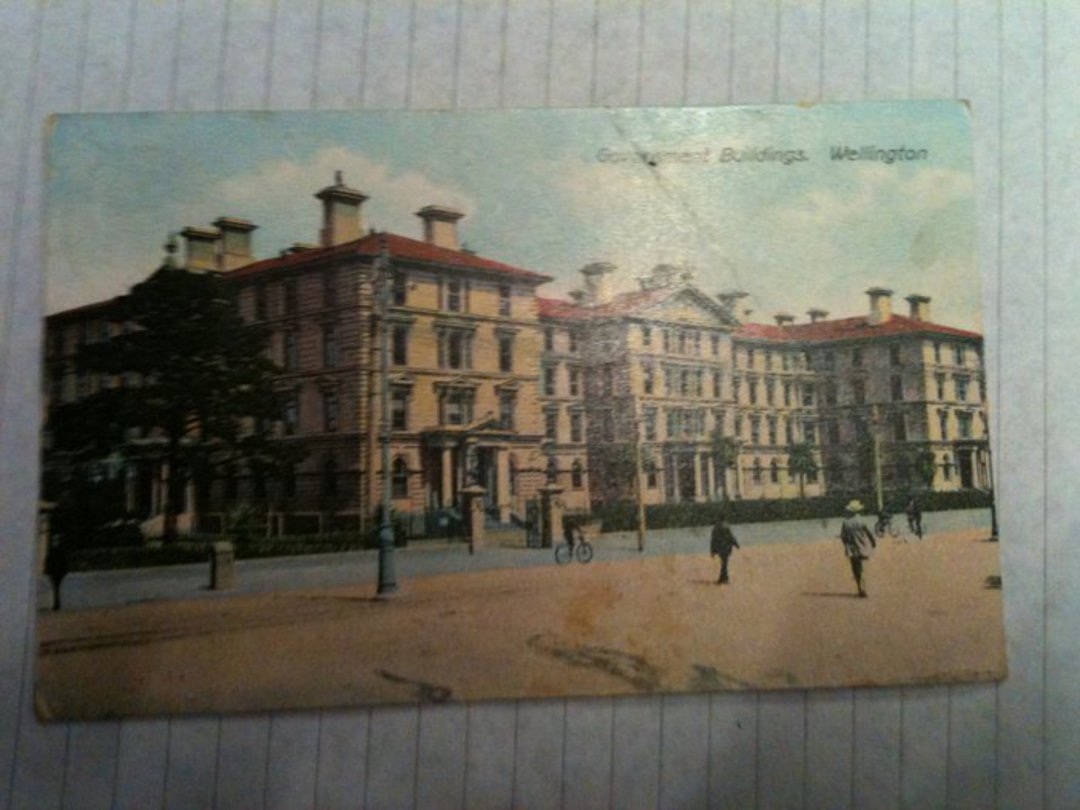 Coloured postcard of Governemnt Buildings. Dated 1907. - 47453 - Postcard image 0