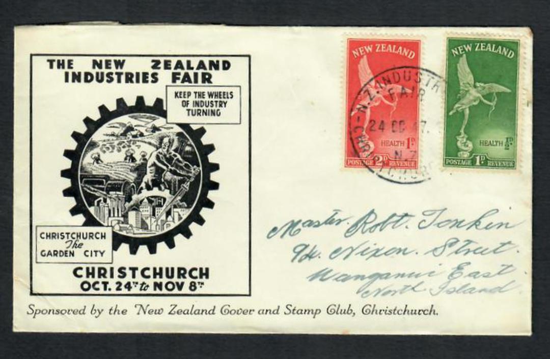 NEW ZEALAND Postmark Christchurch NZ INDUSTRIES FAIR CHRISTCHIUCH. J Class cancel on illustrated cover. - 31479 - Postmark image 0