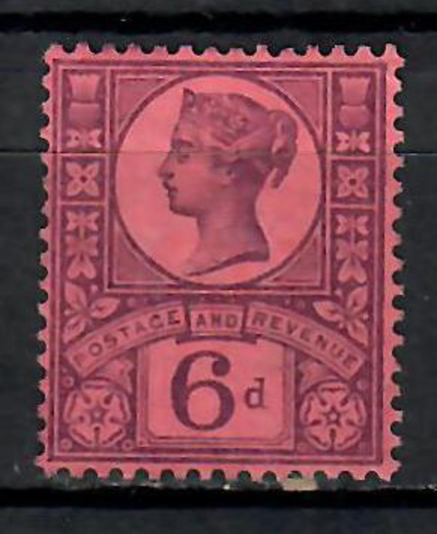 GREAT BRITAIN 1887 Victoria 1st Definitive 6d Deep Purple on Rose-Red. - 74402 - LHM image 0