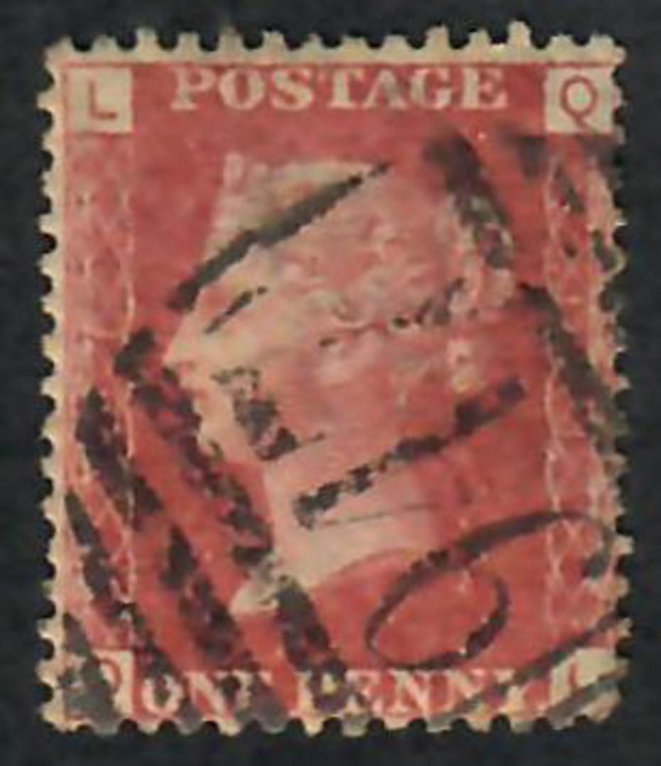 GREAT BRITAIN 1858 1d Red Plate 191. Letters LQQL - 70191 - Used image 0