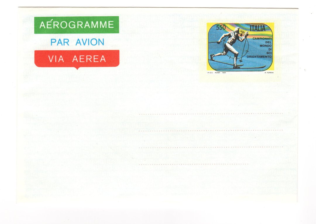 ITALY 1984 World Ski Orienteering Championships. Aerogramme. - 32772 - PostalHist image 0
