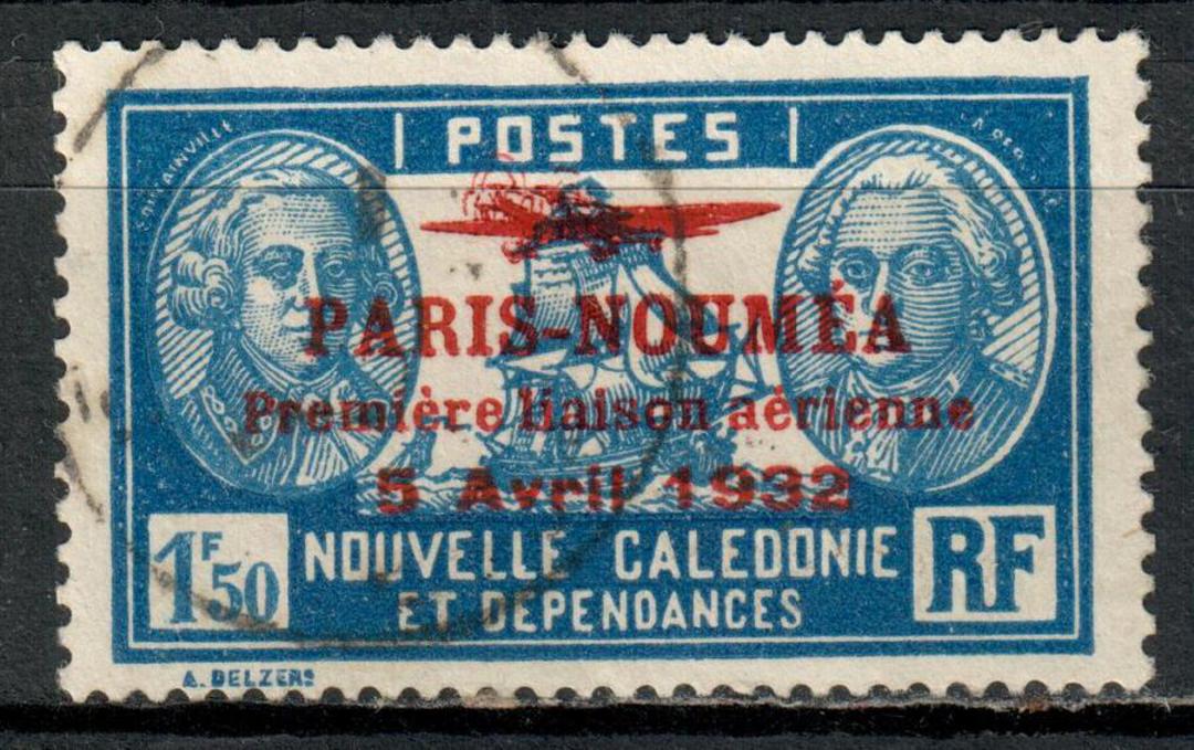 NEW CALEDONIA 1933 First Anniversary of the Paris to Noumea Flight 1fr50 Pale blue and Ultramarine. - 1446 - FU image 0
