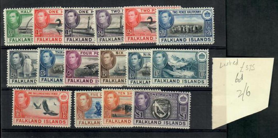 FALKLAND ISLANDS 1938 Geo 6th Definitives. Set of 18. - 21621 - Mint image 0