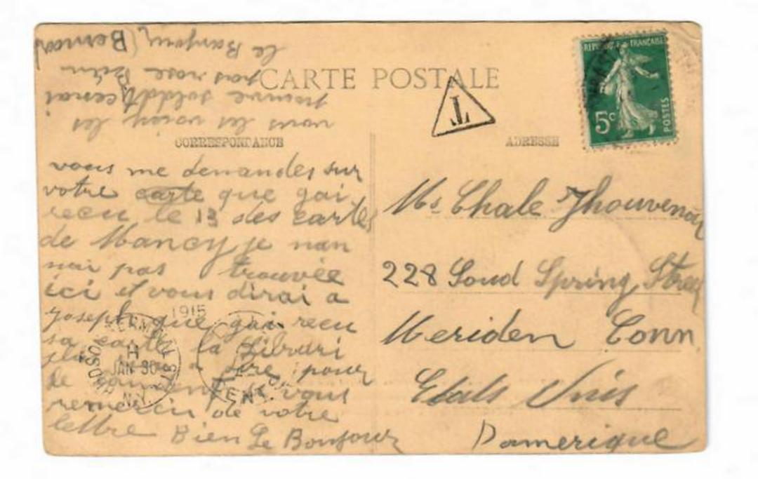FRANCE 1915 Postcard of Guerre de 1914. Belgian soldiers. Interesting T cancel. - 30407 - PostalHist image 0