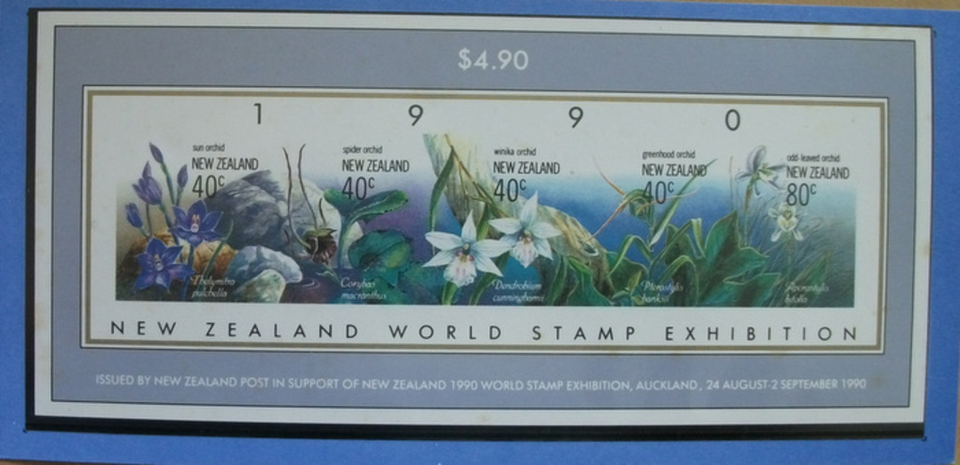 NEW ZEALAND 1990 Orchids. Imperforate miniature sheet. The cover is slightly soiled. - 37970 - UHM image 0