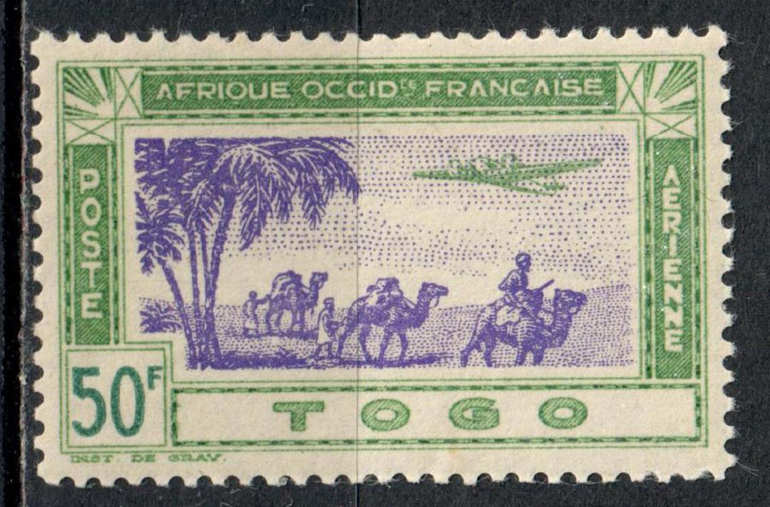 TOGO 1945 Vichy Issue 50fr Green and Purple. Not listed by SG. - 76528 - LHM image 0