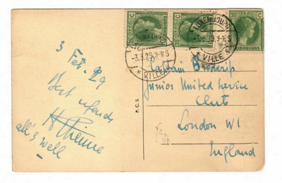 LUXEMBOURG 1929 Postcard to England. - 30477 - PostalHist image 0