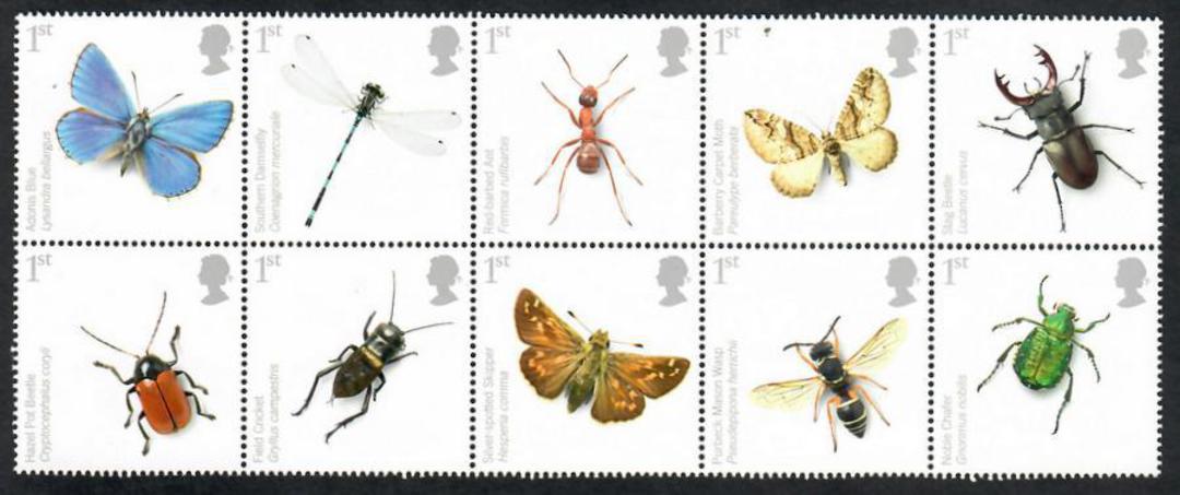 GREAT BRITAIN 2008 Insects. Block of 10. - 52983 - UHM image 0
