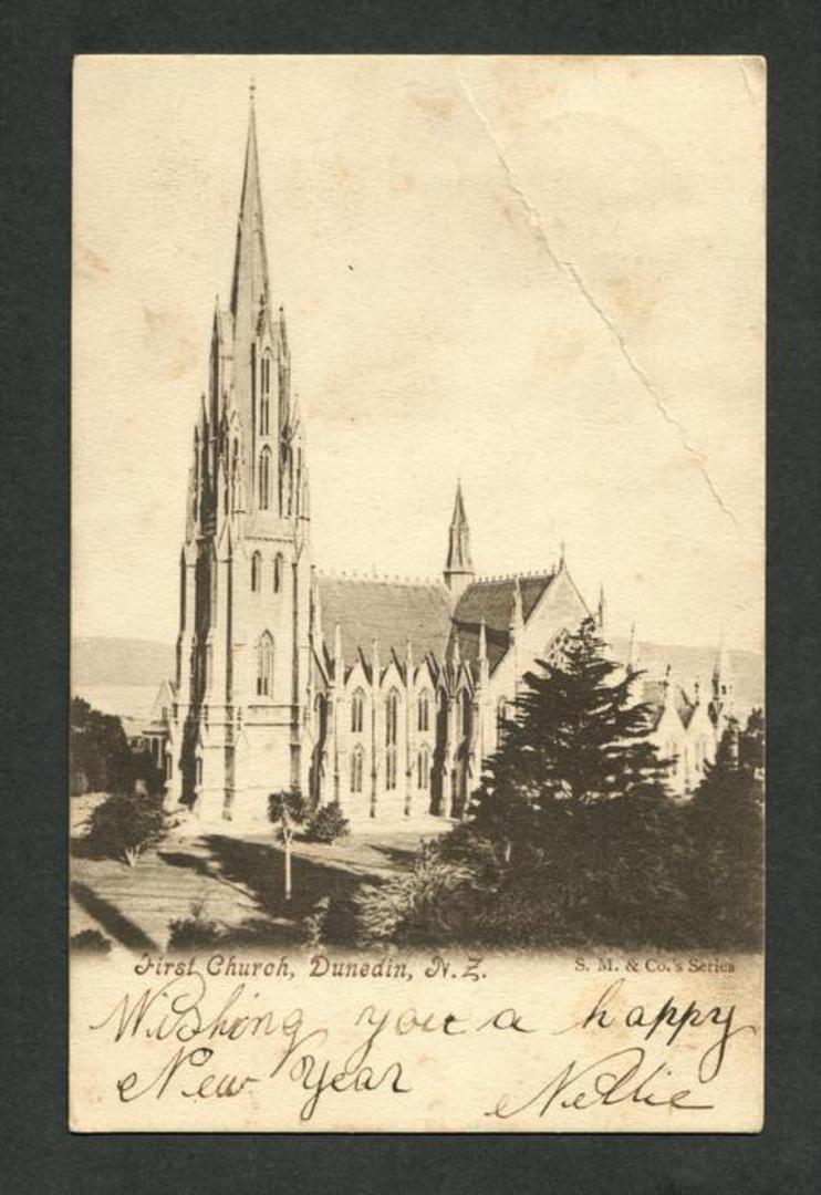 Early Undivided Postcard of First Church Dunedin. - 49247 - Postcard image 0