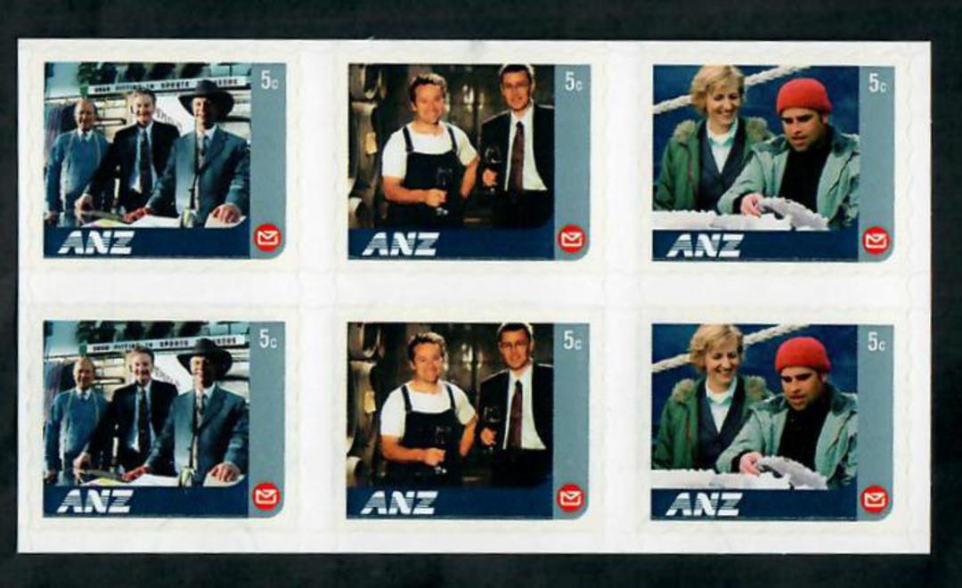 NEW ZEALAND Customised Adverting Labels ANZ Bank. 2 strips of 3 in the original presentation pack. Will split on request for a image 1