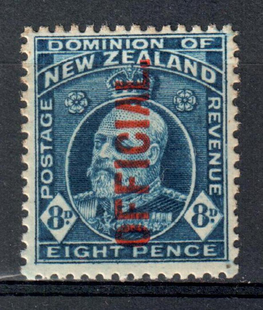 NEW ZEALAND 1909 Edward 7th Official 8d Blue. - 74106 - UHM image 0
