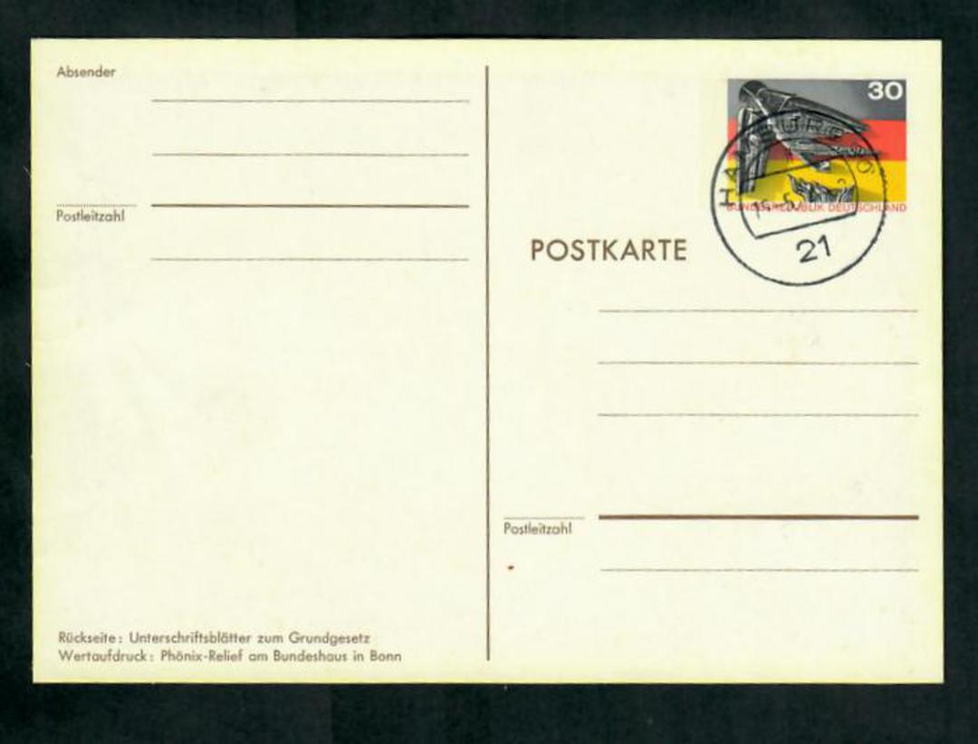 WEST GERMANY 1974 Postcard issued to commemorate the 25th Anniversary of the German Federal Republc. Fine used. - 31316 - Postal image 0