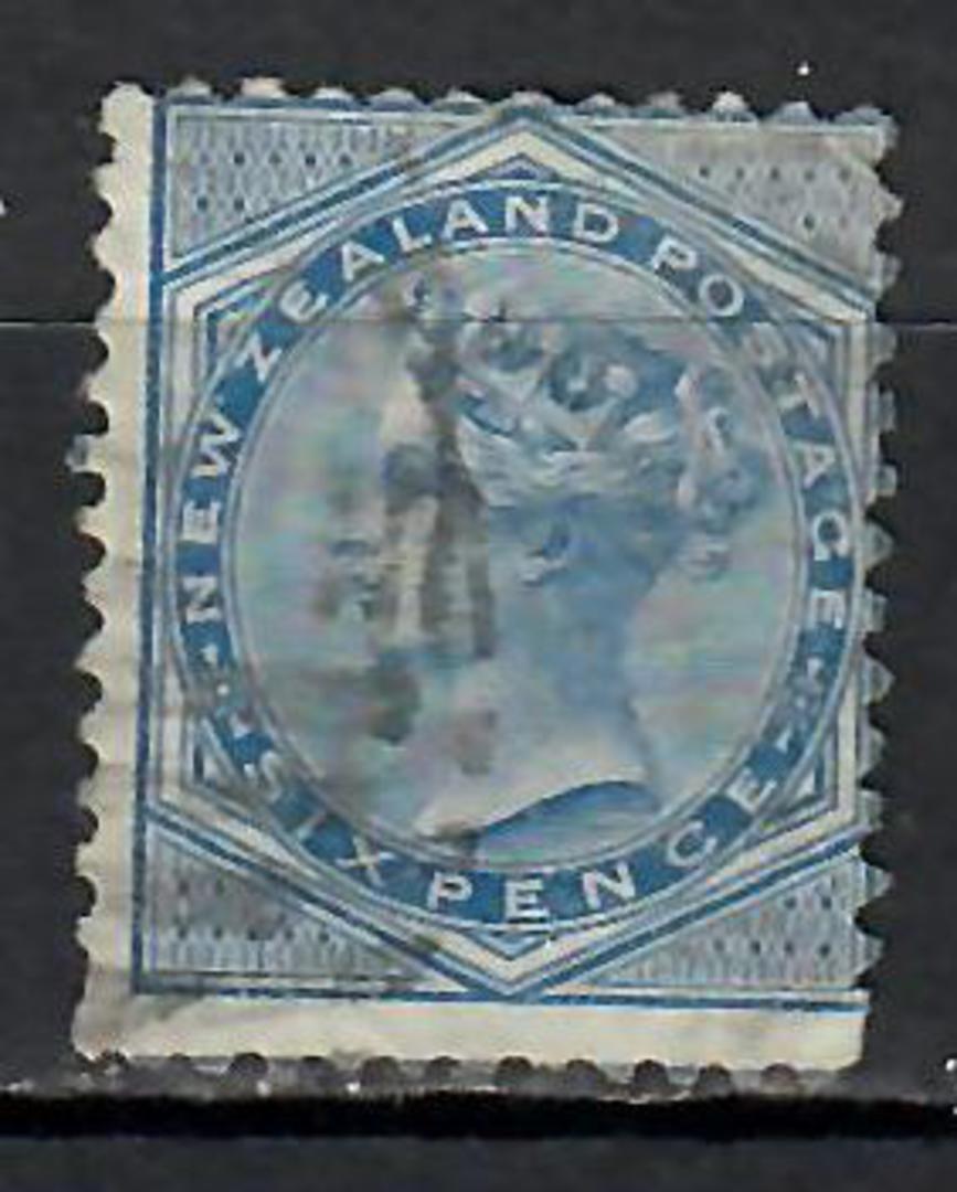 NEW ZEALAND 1874 Victoria 1st First Sideface 6d Blue. - 10023 - Used image 0