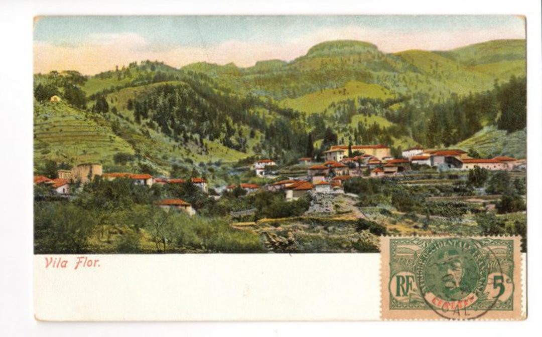 SENEGAL 1909 Coloured Postcard of Vila Flor from Dakar to Lille. - 38218 - PostalHist image 0