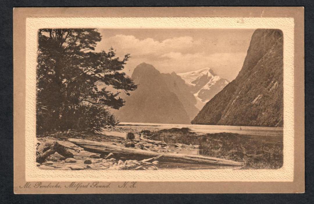Sepia Print by of Mount Pembroke Milford Sound. - 49805 - Postcard image 0