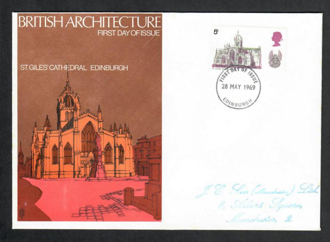 GREAT BRITAIN 1969 Architecture. Set of 6 on first day covers. - 530347 - FDC image 1