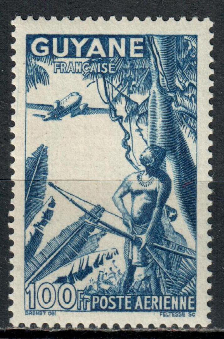 FRENCH GUIANA 1944 Vichy Air Definitive 100fr Blue. Not listed by SG. - 76502 - UHM image 0