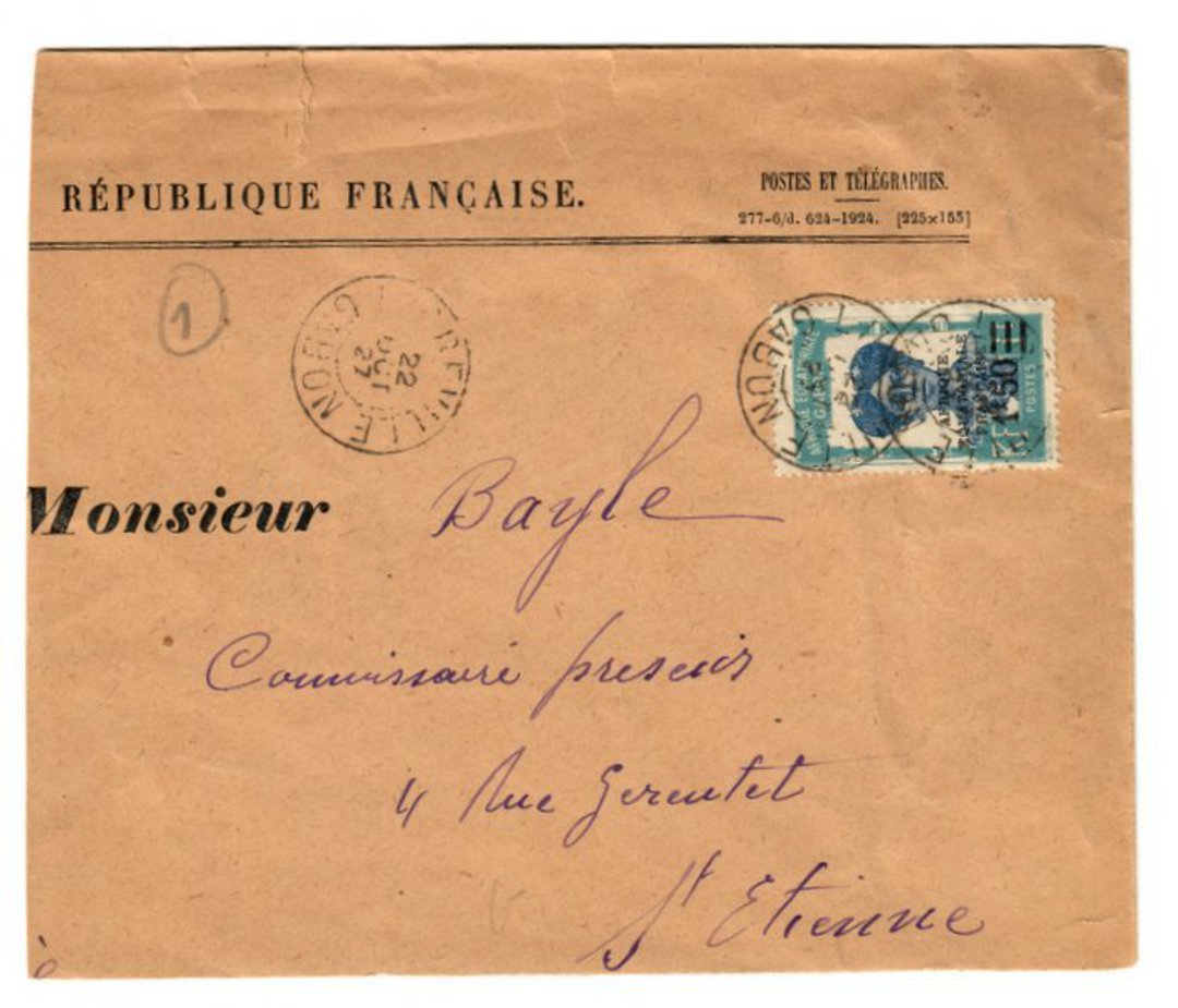 GABON 1937 Registered Letter from Libreville to France. - 37580 - PostalHist image 0