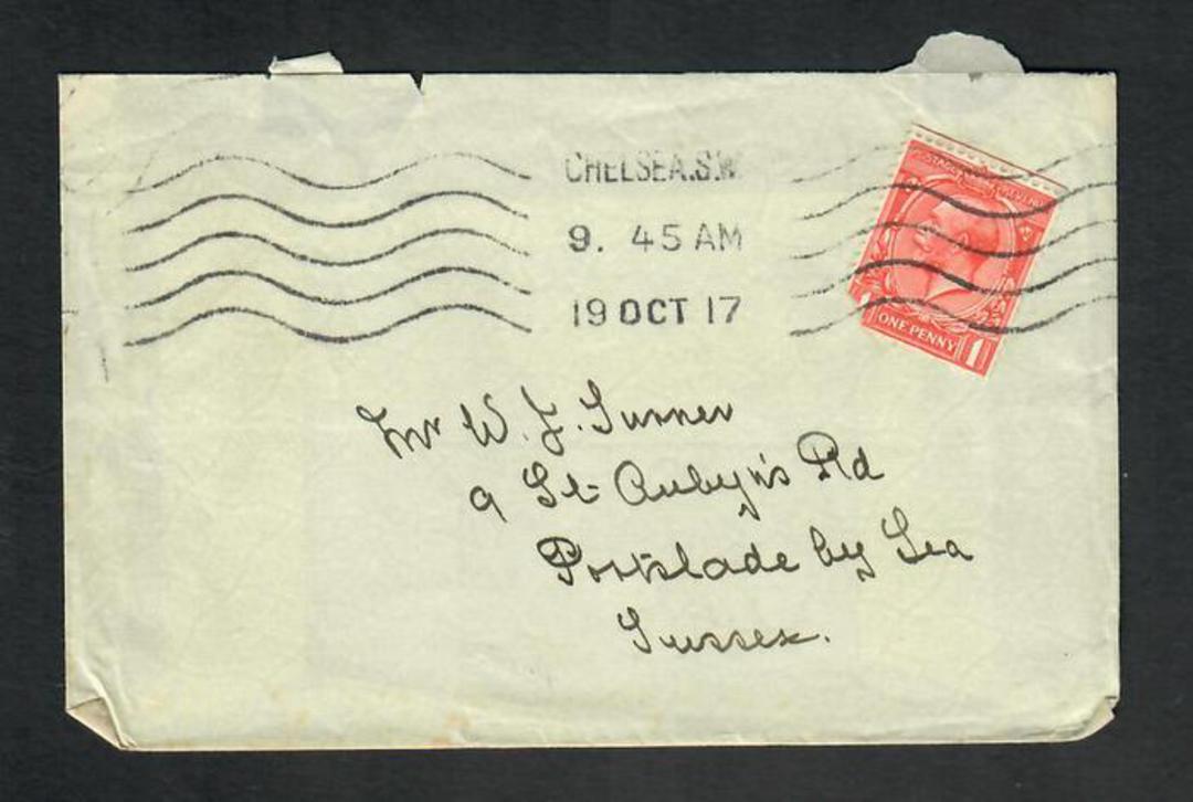 GREAT BRITAIN 1921 Letter from Chelsea London to Portslade by Sea Sussex. - 31825 - PostalHist image 0