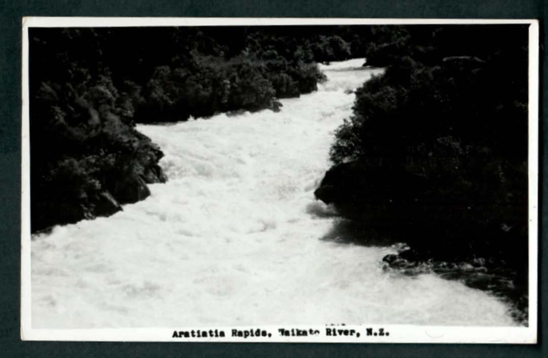 Real Photograph by N S Seaward of Aratiatia Rapids. - 46704 - Postcard image 0