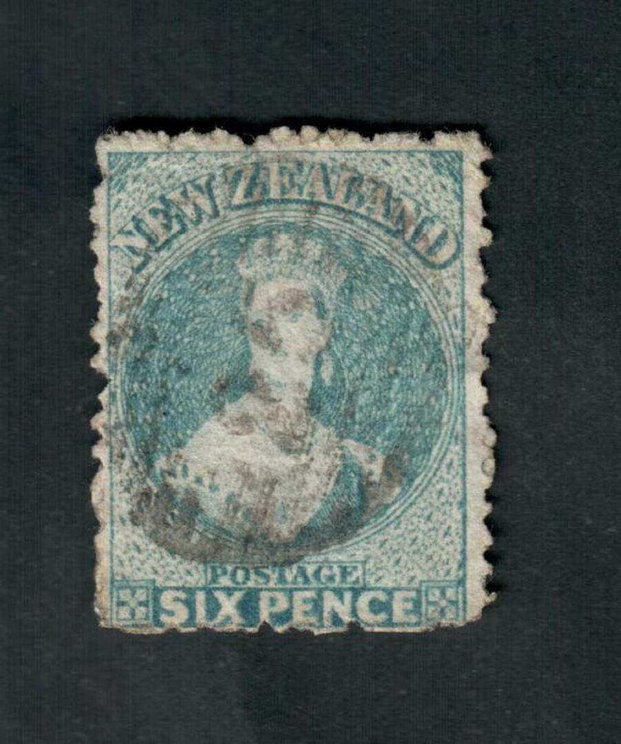 NEW ZEALAND 1862 Full Face Queen 2d Blue. Perf 12½. Watermark Large Star. Untidy postmark. Dull corner. Cat val by CP with fault image 0