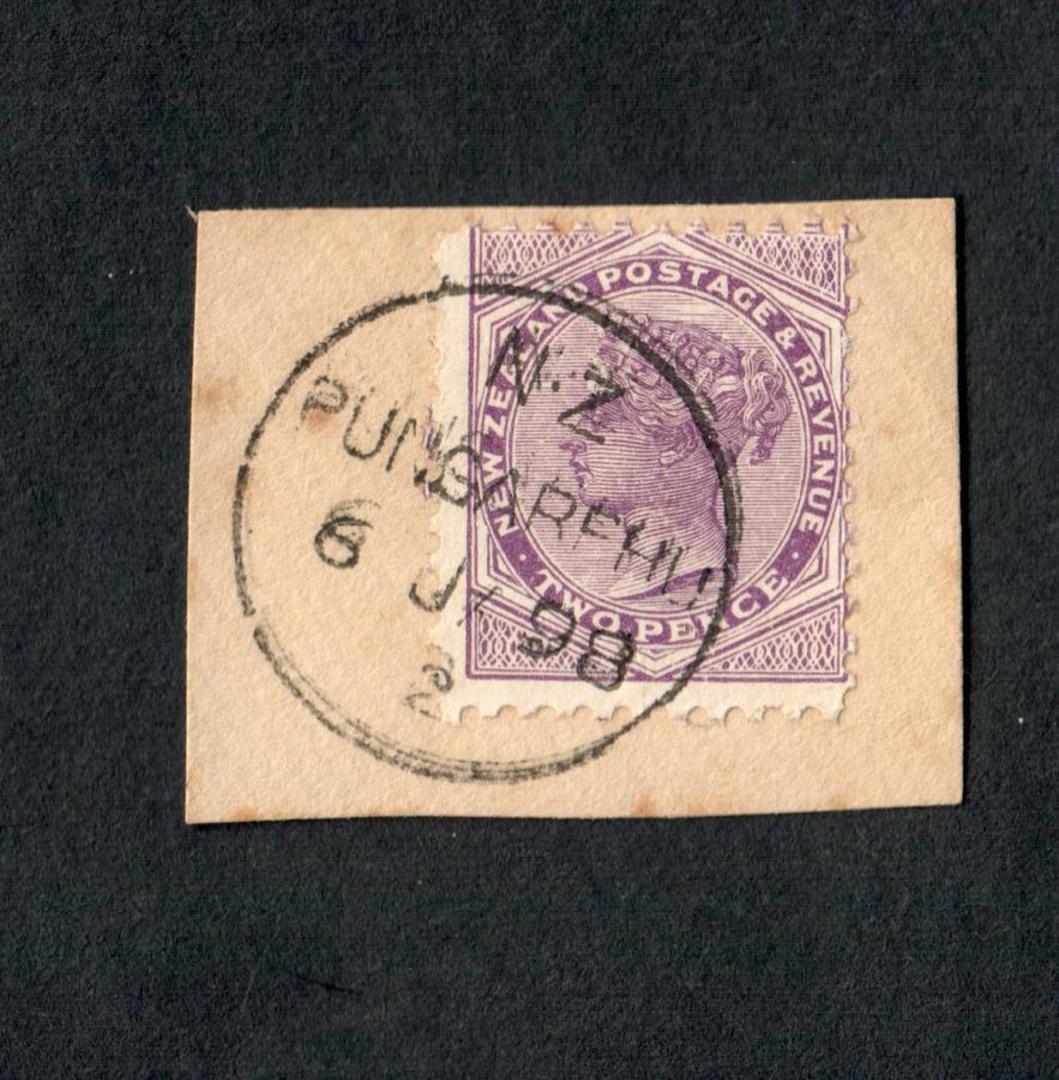 NEW ZEALAND Postmark New Plymouth PUNGAREHU. A Class cancel on 2d Second Sideface on piece. Full clear strike.  . - 4031 - Postm image 0