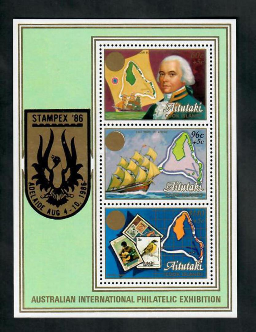 AITUTAKI 1986 Stampex '86 International Stamp Exhibition. Miniature sheet. - 50833 - UHM image 0
