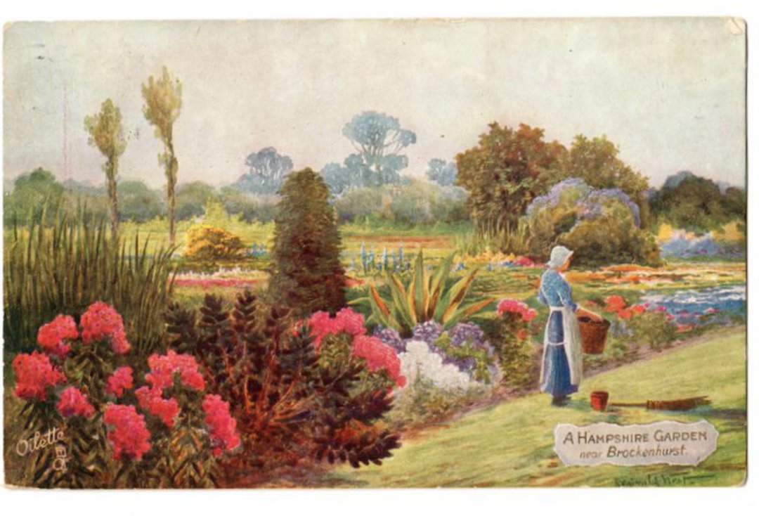 Tuck art card. A Hampshire Garden. - 43779 - Postcard image 0