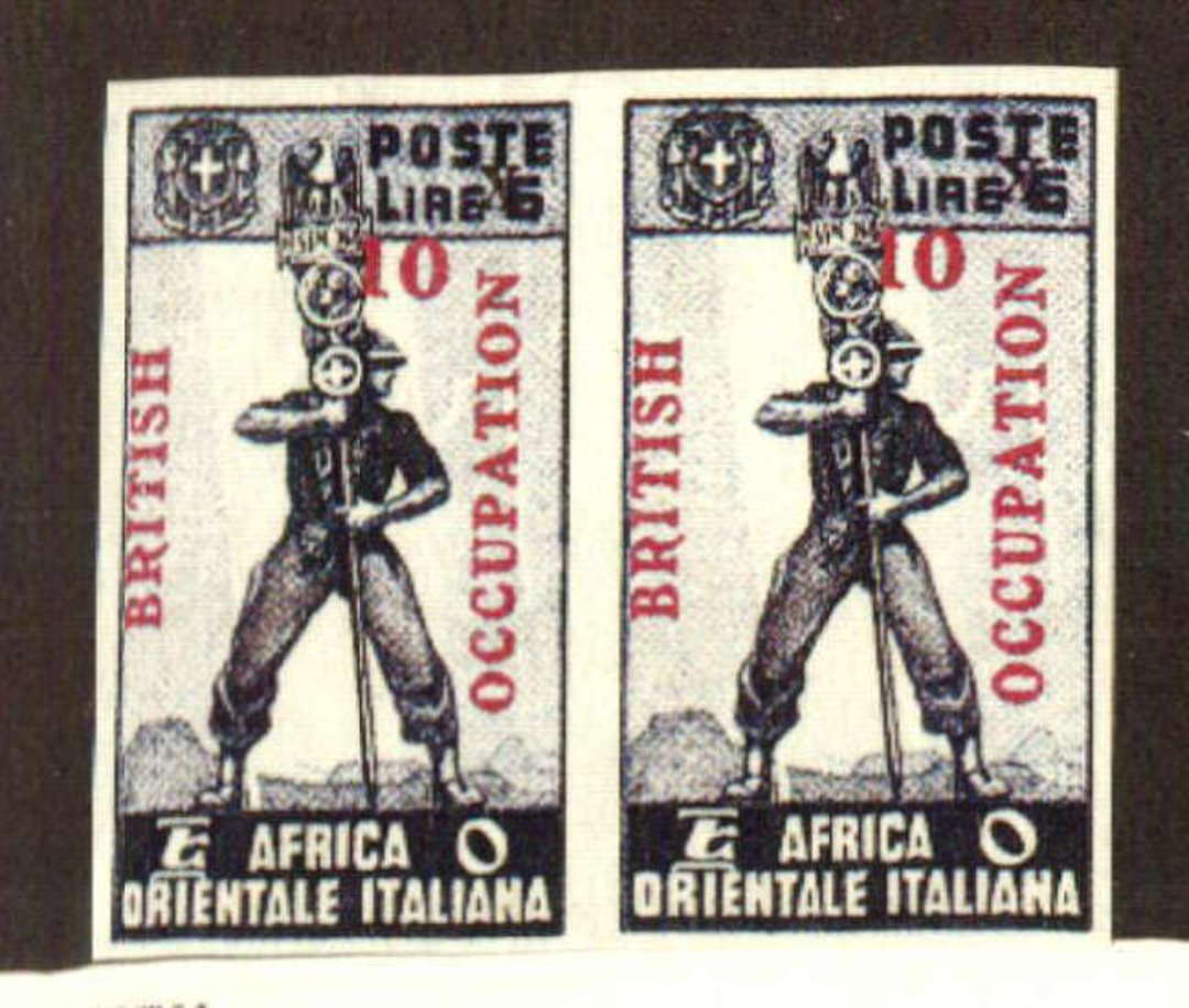 ITALIAN EAST AFRICA 1938 Definitive 5c Black surcharged 10 and overprinted BRITISH OCCUPATION. I've collected Brit Comm for 50 y image 0