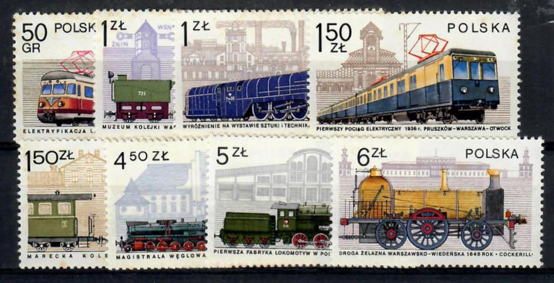 POLAND 1978 Railway Engines. Set of 8. - 23775 - UHM image 0