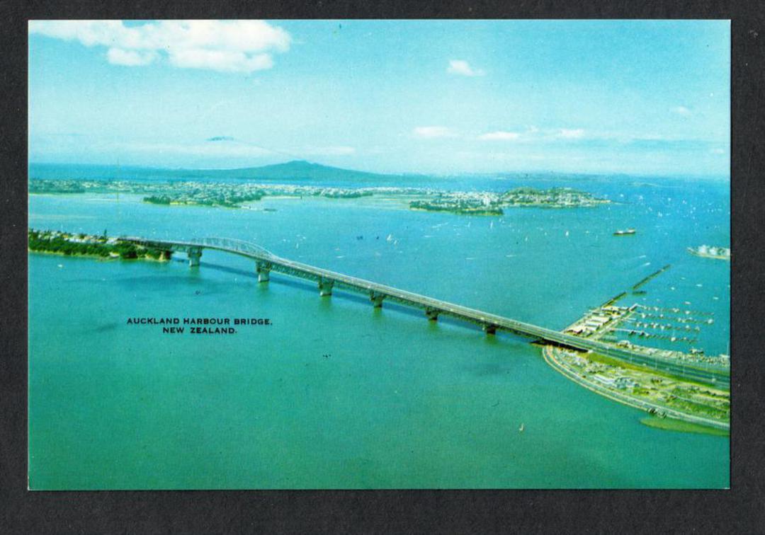 Modern Coloured Postcard by G B Scott of Auckland Harbour Bridge from the air. - 444364 - Postcard image 0