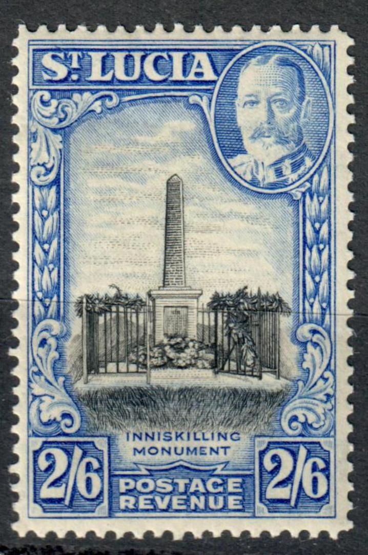 ST LUCIA 1936 Geo 5th Definitive 2/6 Black and Ultramarine. Very lightly hinged. - 8286 - LHM image 0