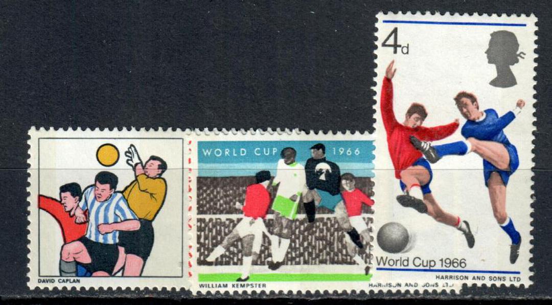 GREAT BRITAIN 1966 World Football Championships. Set of 3. - 96304 - UHM image 0