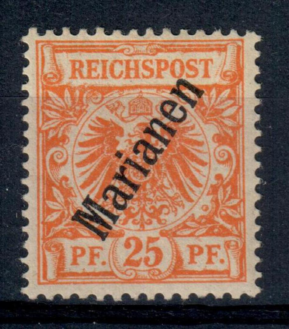 MARIANA ISLANDS 1899 Definitive 25pf Orange. First issue with overprint at 56 degrees. Clean and fresh. - 21381 - LHM image 0