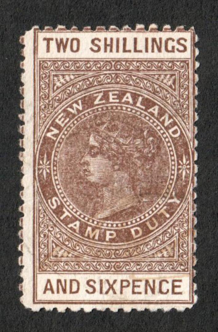 NEW ZEALAND 1882 Long Type Postal Fiscal 2/6 Brown. Deeper colour. - 4117 - MNG image 0