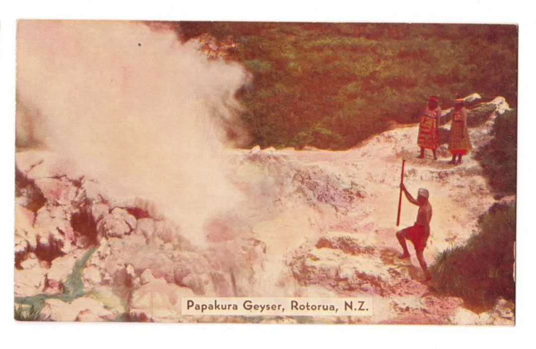 Early Tinted Postcard of Papakura Geyser Rotorua. - 246110 - Postcard image 0