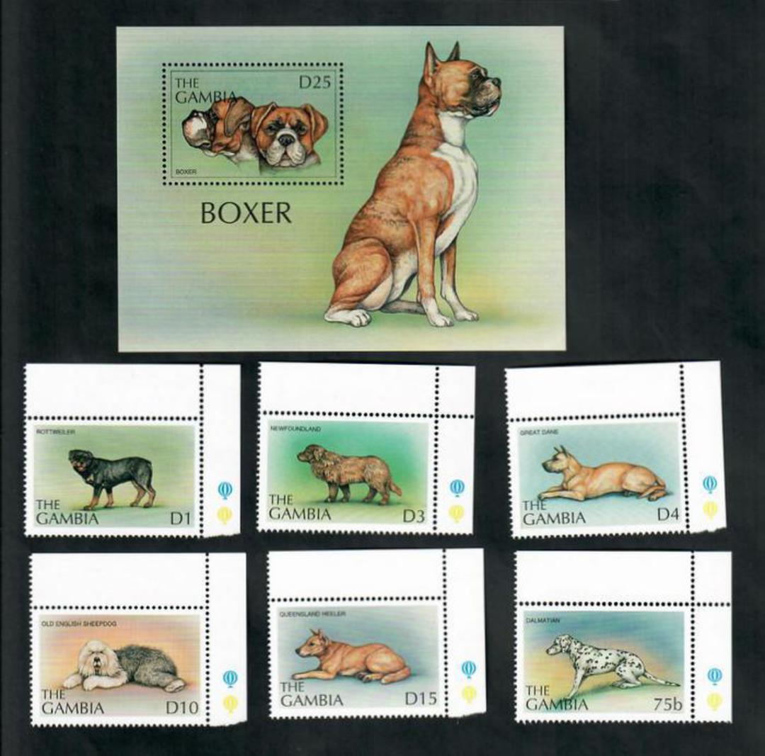 GAMBIA 1997 Dogs. Set of 6 and miniature sheet. Incomplete. - 50973 - UHM image 0