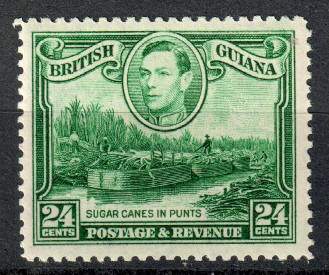BRITISH GUIANA 1938 Geo 6th Definitive 24c Blue-Green. Watermark upright. Very lightly hinged. - 8273 - LHM image 0
