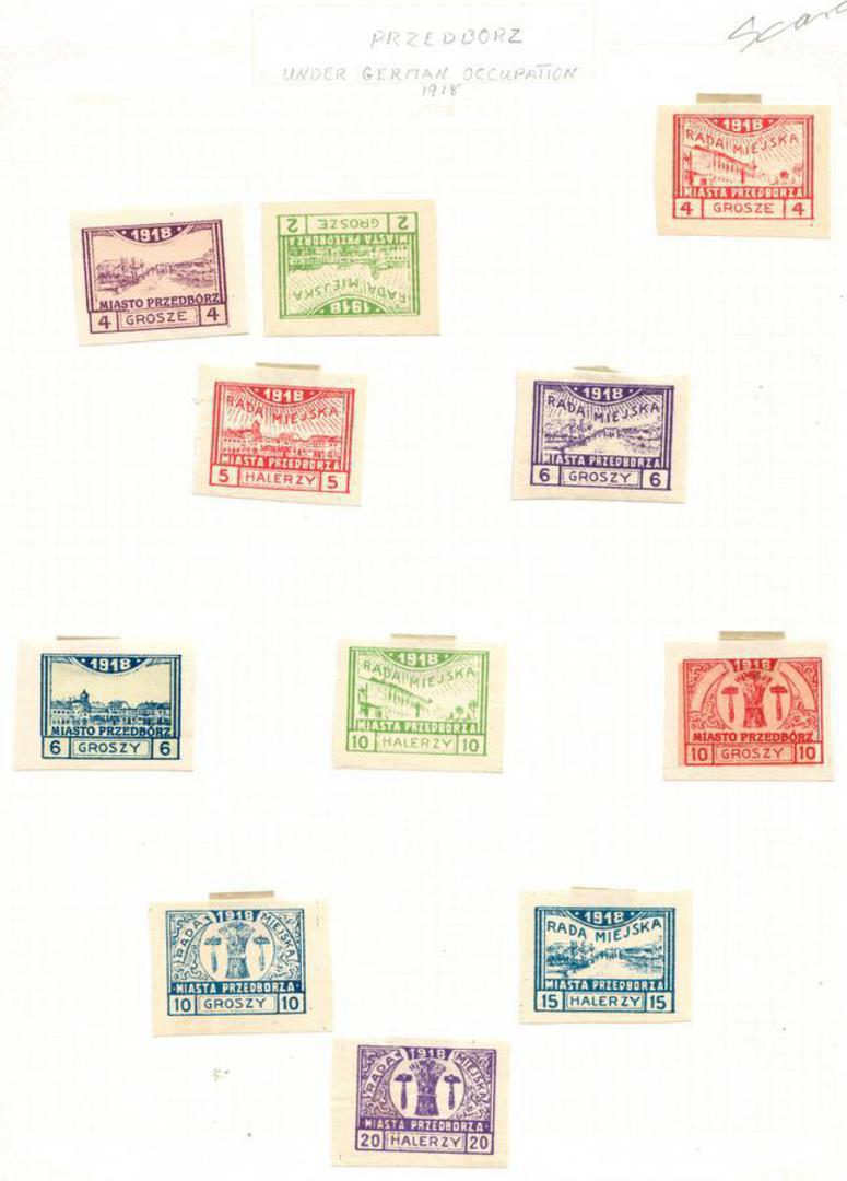 GERMAN OCCUPATION of POLAND 1917 Local Post Przedborz (Western Poland). Set of 11. All imperf. - 58929 - Mint image 0