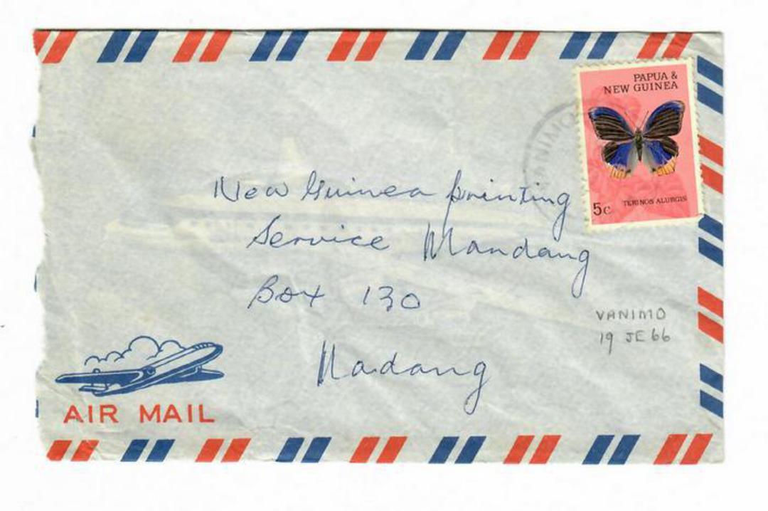 PAPUA NEW GUINEA 1966 Airmail Letter from Vanimo to Madang. Bad opening on left. - 32170 - PostalHist image 0