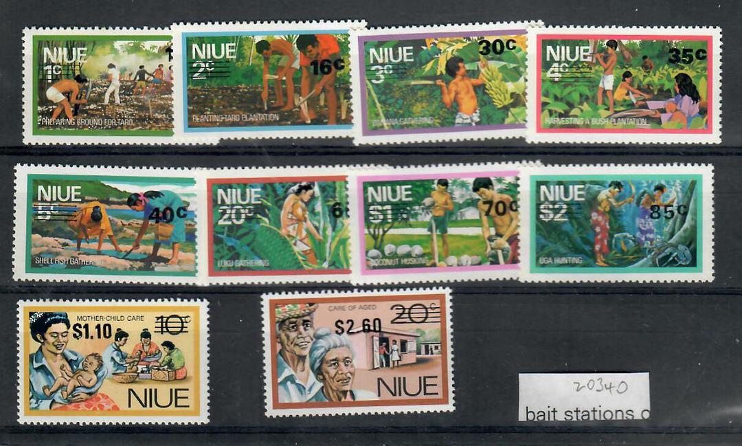 NIUE 1977 Definitives Surcharged. Short set of 10. - 21702 - UHM image 0