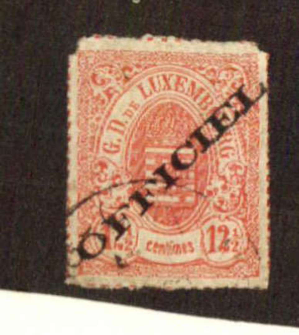 LUXEMBOURG 1875 Official 12½c Rose. Roulette. Nice copy except for the top corners. No other imperfections. - 71147 - Used image 0