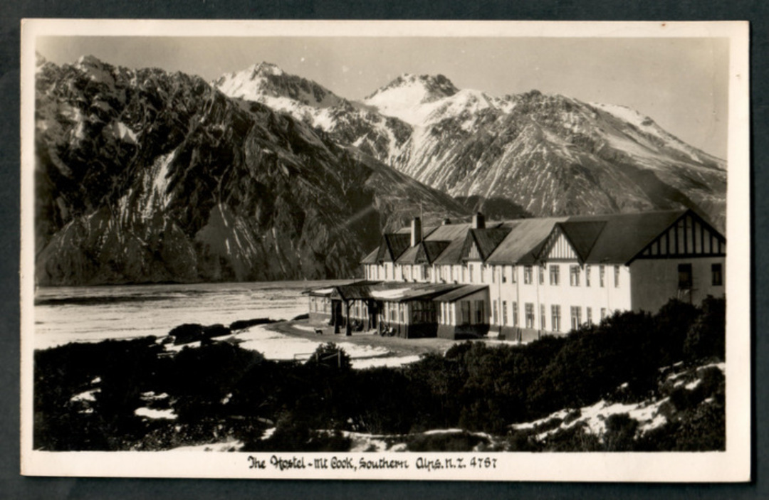 Real Photograph by A B Hurst & Son of The Hostel Mt Cook. - 48894 - Postcard image 0