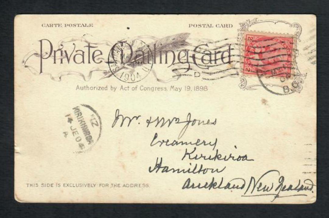 NEW ZEALAND Postmark Hamilton KIRIKIRIROA. A Class cancel on postcard of Hawaii. - 31438 - PostalHist image 0