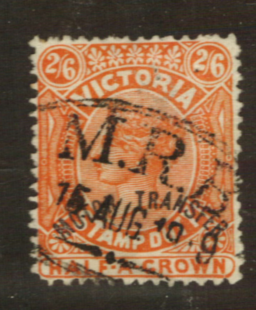 VICTORIA 1939 Victoria 1st Motor Transport 2/6 Orange. Very late usage. - 76160 - Fiscal image 0