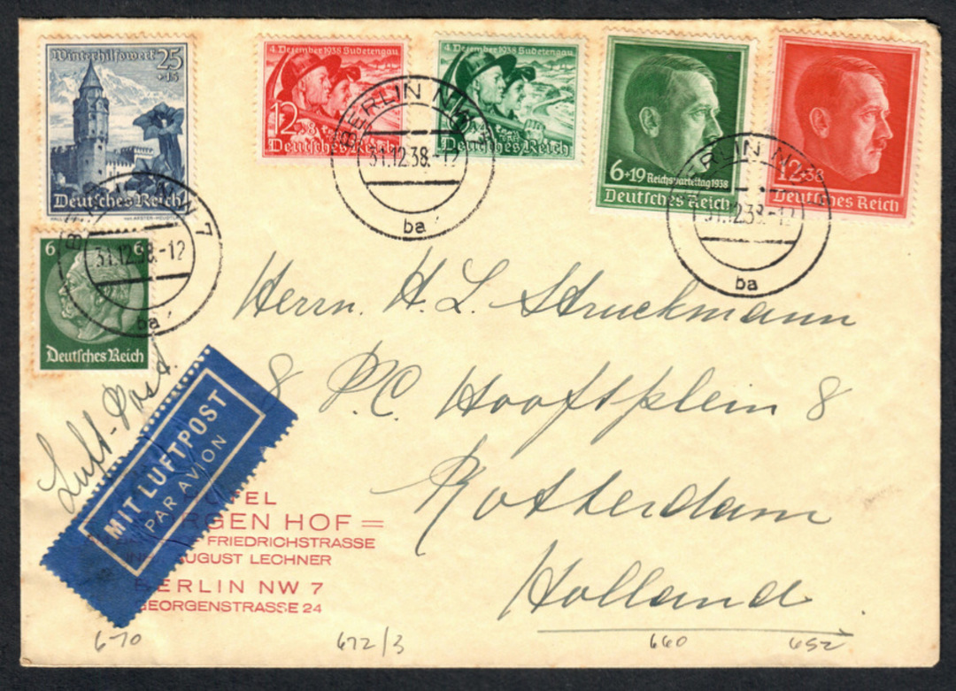 GERMANY 198 Airmail Letter to Holland. - 31364 - PostalHist image 0