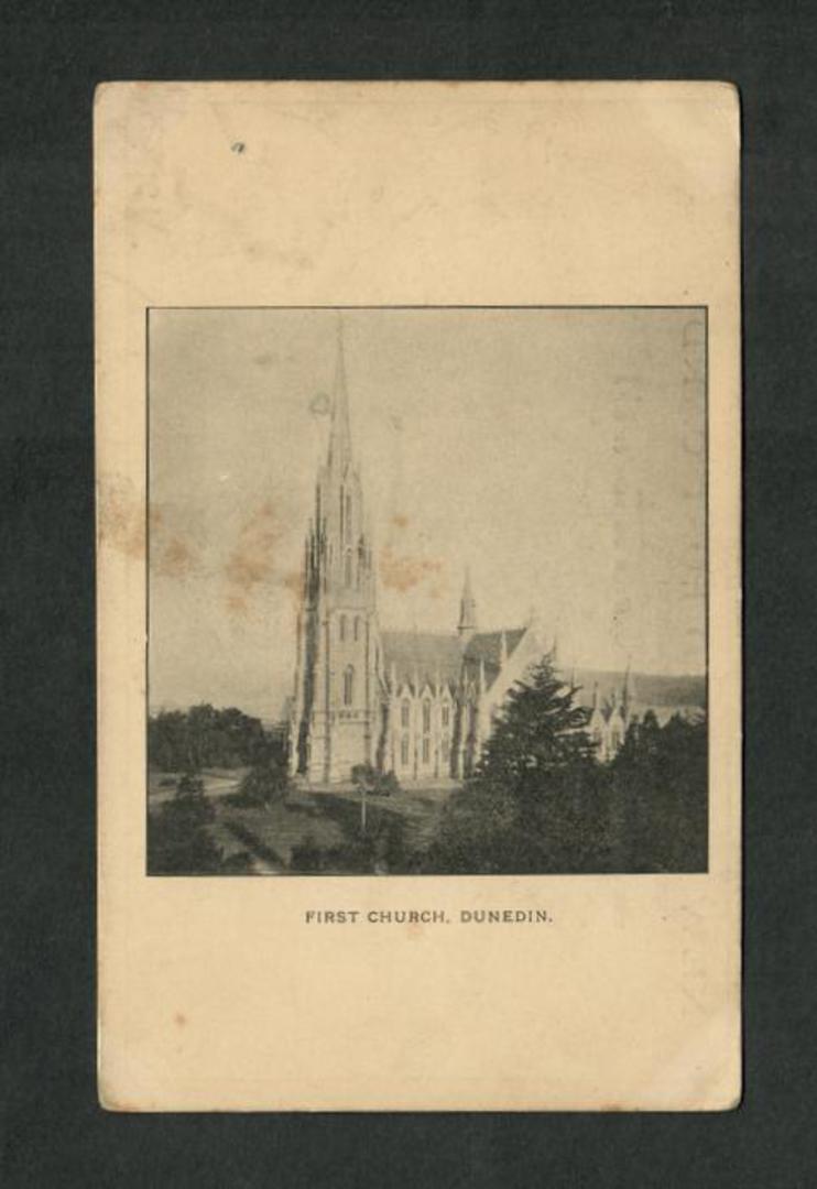 Early Undivided Postcard of First Church Dunedin. - 49241 - Postcard image 0