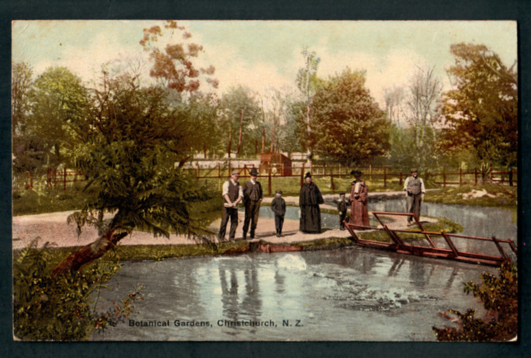 Coloured Postcard of Botannical Gardens Christchurch. - 248343 - Postcard image 0